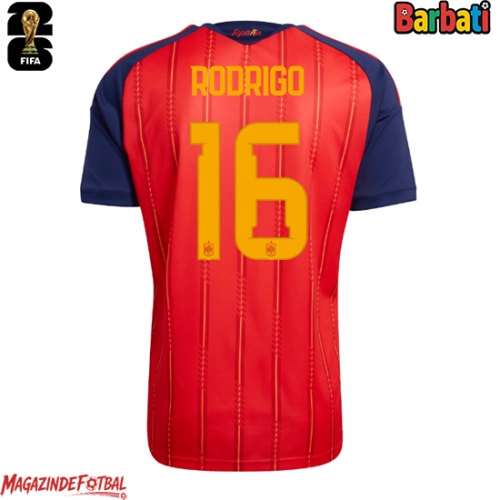 Spania Rodri Hernandez #16 Tricou Fotbal Replică Mondial 2026 Barbati Acasa Spania Rodri Hernandez #16 Tricou Fotbal Replică Mondial 2026 Barbati Acasa